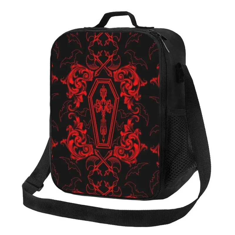 Custom Gothic Vampire Lunch Bag Men Women Warm Cooler Insulated Lunch Boxes for Kids School