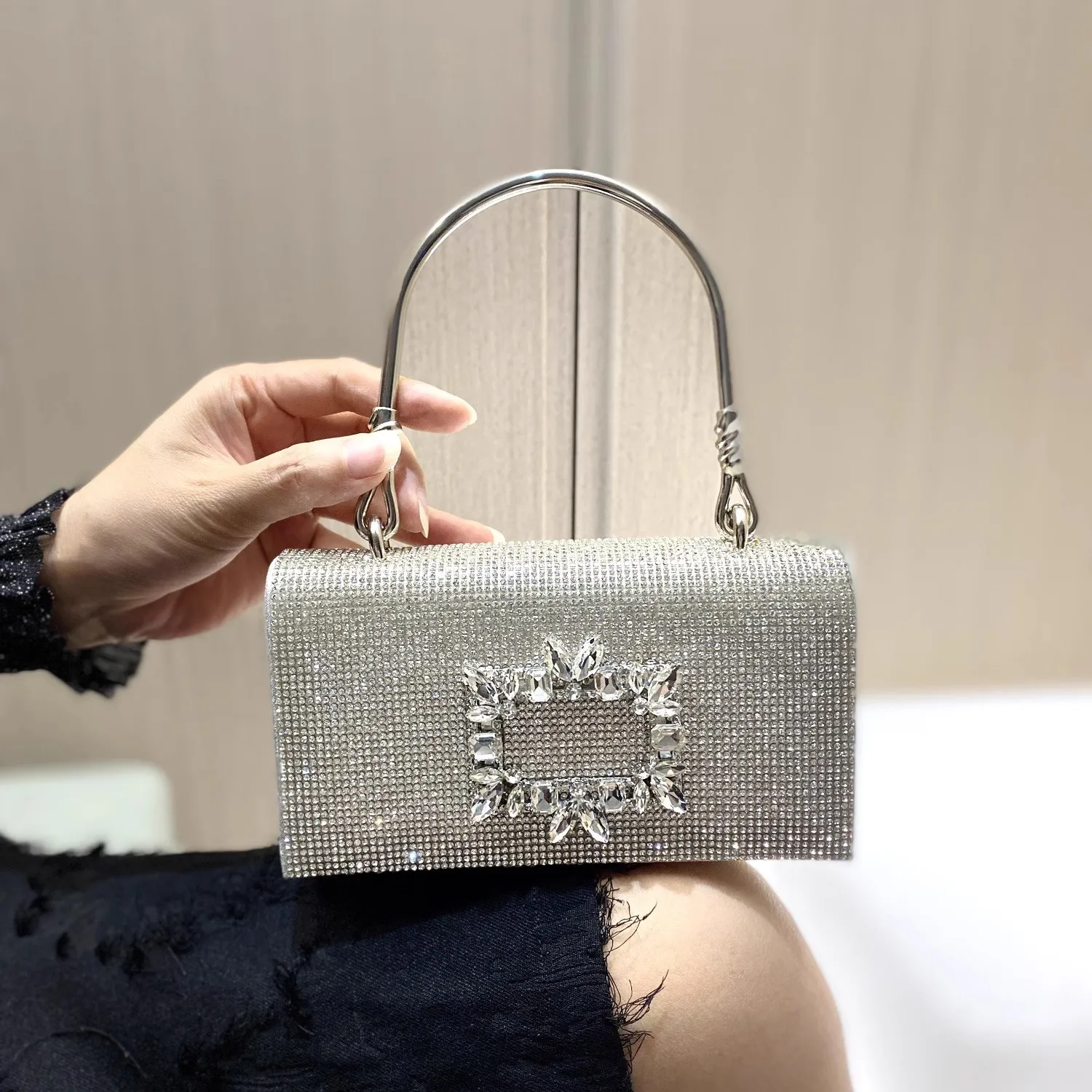 Luxury Glitter Women's Handbag Crystal Shiny Rhinestones Diamond Evening Bag Wedding Party Clutch Purse Shoulder Crossbody Bag