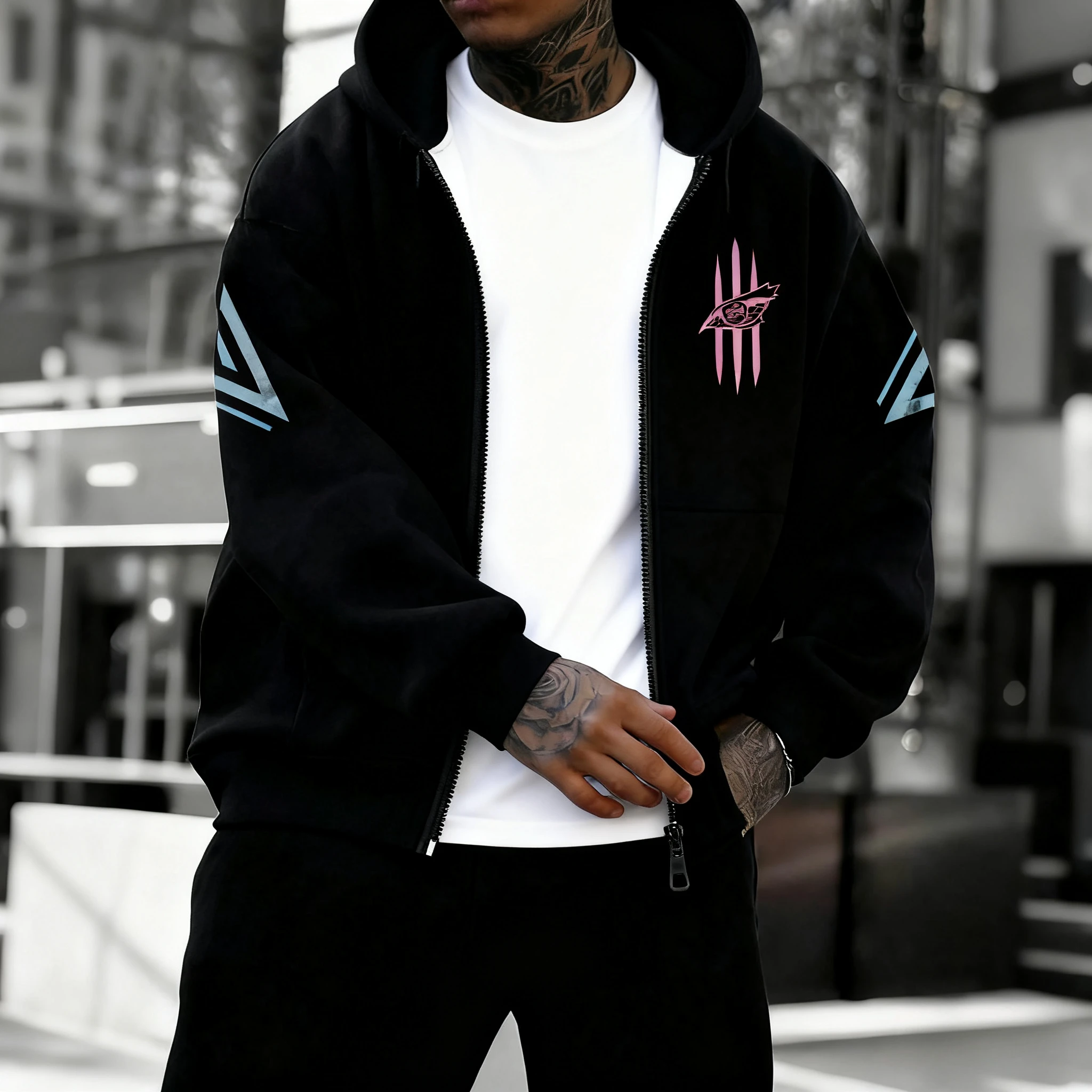 Demon Slayer Anime Painted Pattern Zipper Hoodie Men's and Women's Autumn/Winter New Harajuku Plus Size Casual Loose Y2K Top