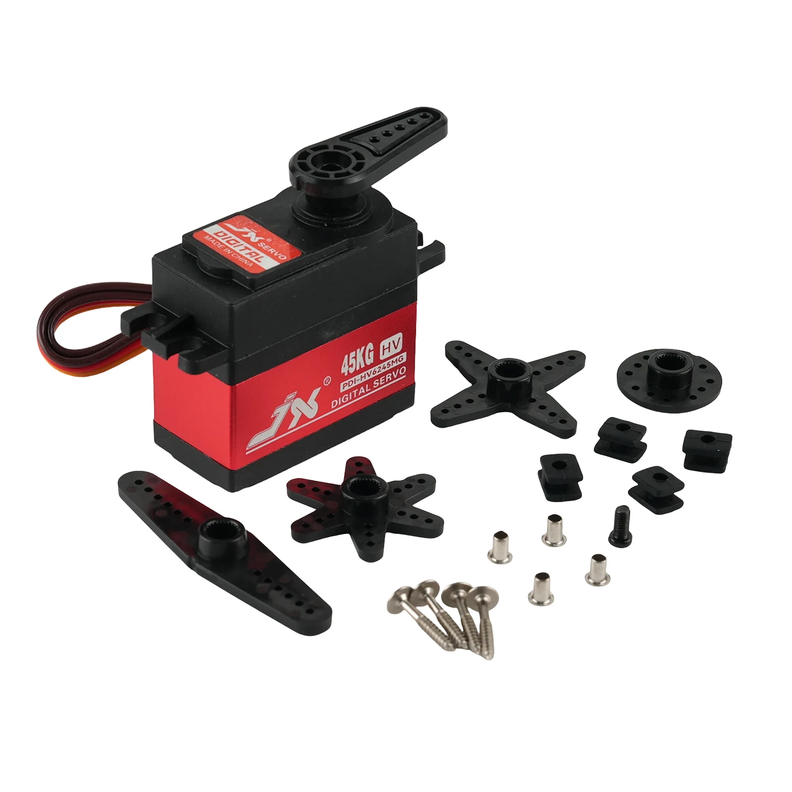 JXPDI-HV6245MG Servomotor Digital de alto Torque de 45KG 6-8,4 V engranaje de Metal para 1/8 1/10 RC coche Robot avión Drone avión pieza de juguete