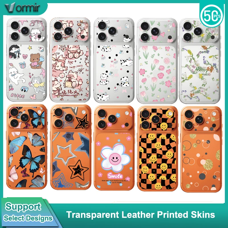 VORMIR 190*120mm Transparent Leather Phone Skin Stickers for Plotter Cut Embossing Design Protect Films for Phone Back Cover