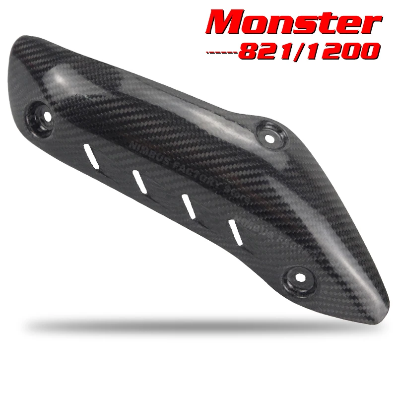 

Slip-on for Ducati Monster 821 1200 1200S 1200R Exhaust Carbon Fiber Heat Shield Mufler Pipe Cover Guard Anti-Scalding Shell