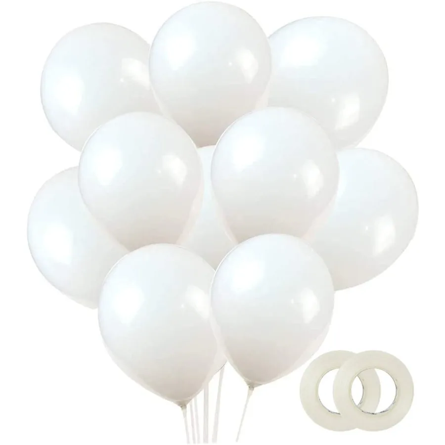 title: 100Pack 12Inch White Latex Balloons for Birthday Parties Weddings and Events Ideal for Decorquential