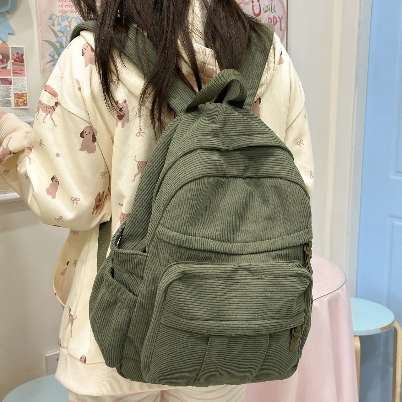 حقيبة ظهر كاجوال من سروال قصير للجنسين على الطراز الياباني خفيفة الوزن ومتعددة الاستخدامات حقيبة ظهر نسائية للرجال #3