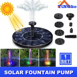 Solar Fountain Water Pump with color LED Lights for Bird Bath Garden Pond Tank Solar Pump Outdoor Garden Pool