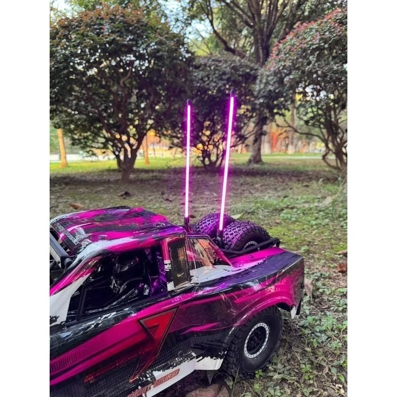 Flexible Light Pole Antenna Light for YK4072 V4 1/7 RC Desert Short Course Truck Upgrade Parts No-Drill Install  with Mount Base