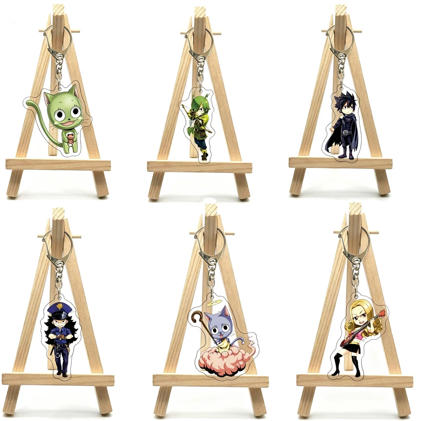 55MM Anime FAIRY TAIL‌ ‌‌Figure‌ Gajeel·Redfox Lucy Heartfilia Wendy Marvell Juvia Lockser Hades Acrylic Keychain Gifts