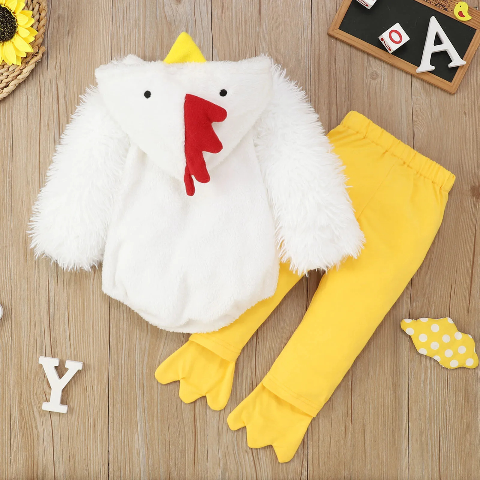 Baby Festival Cartoon Animal Shape Plush Hooded Romper Pants Two Piece Set 2025 Spring Autumn Winter New