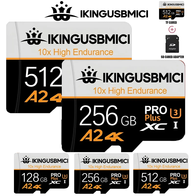 Micro TF SD Card 64GB 512GB 128GB Memory Card SD Cards TF Cards UHS-I A2 for Smartphone/Desktop/Router/MP4 Player/Recorder