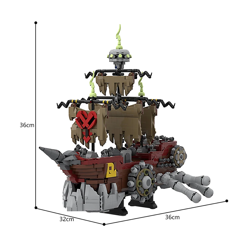 Bricklink Ideas Game MOC Kingdom Pirate Ship Gummi Heartless Ghost Boat Sets Building Blocks Kid Toys Christmas Gift - view 5