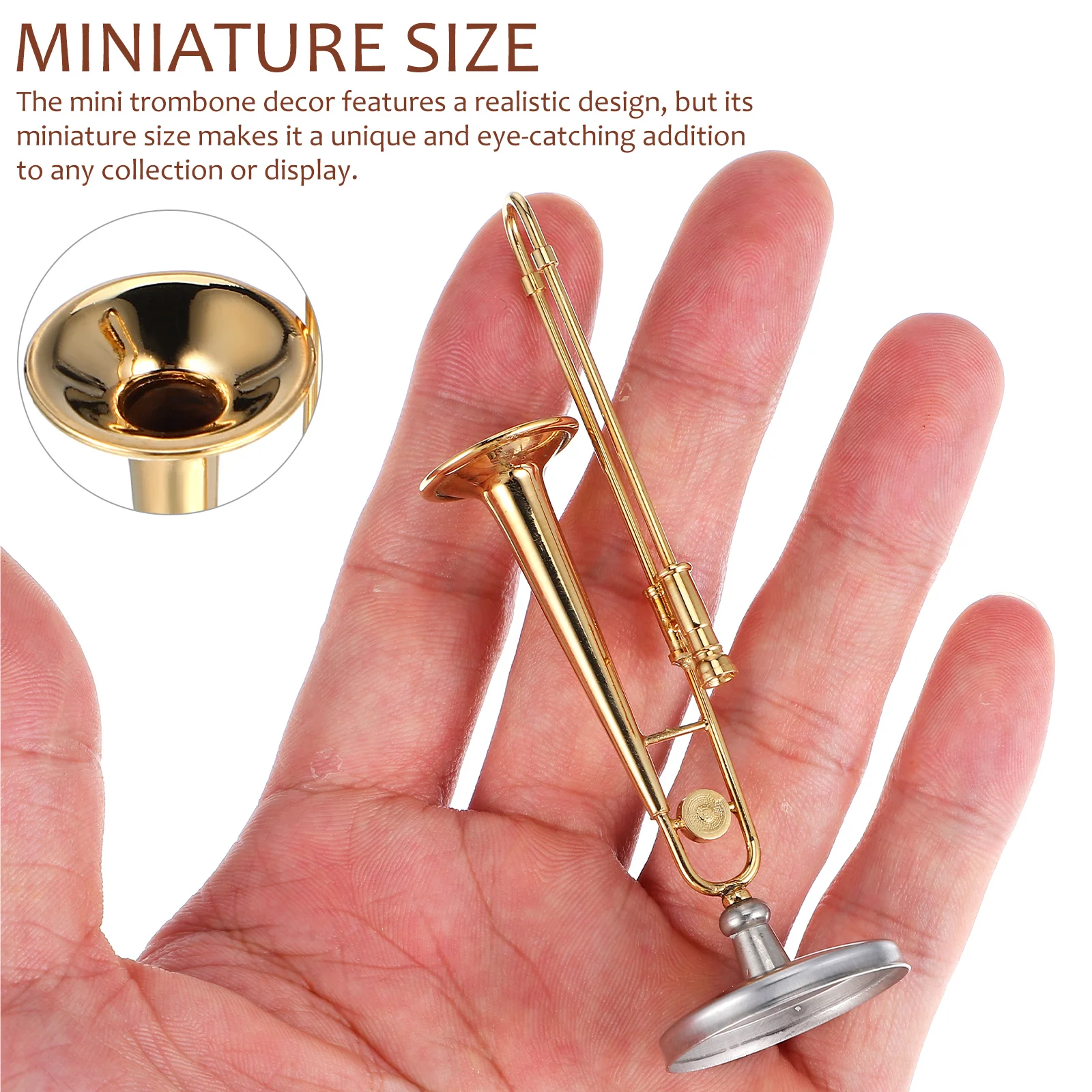 Ornements en cuivre plaqué or 24 carats pour enfants, mini modèle de trombone jouet, cadeaux de bijoux