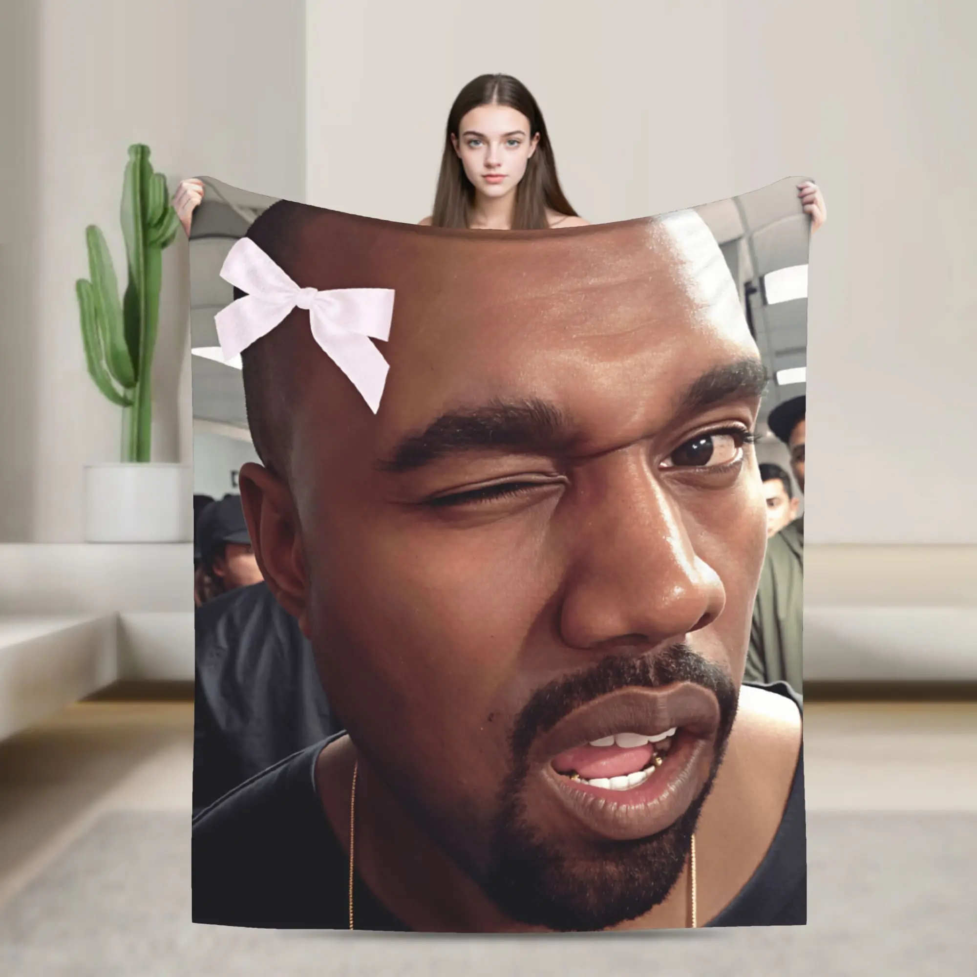 Kanye West Meme Super Soft Blanket  Child Plush Throw Blanket Funny Couch Chair Flannel Bedspread Sofa Bed Cover