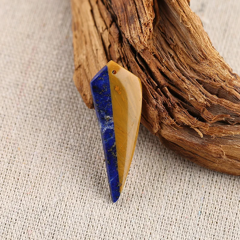 B&F Lapis Lazuli＆Yellow Opal Earring Beads for Jewelry Making, Handmade Natural stones beads, Stones for jewelry Making Supplie