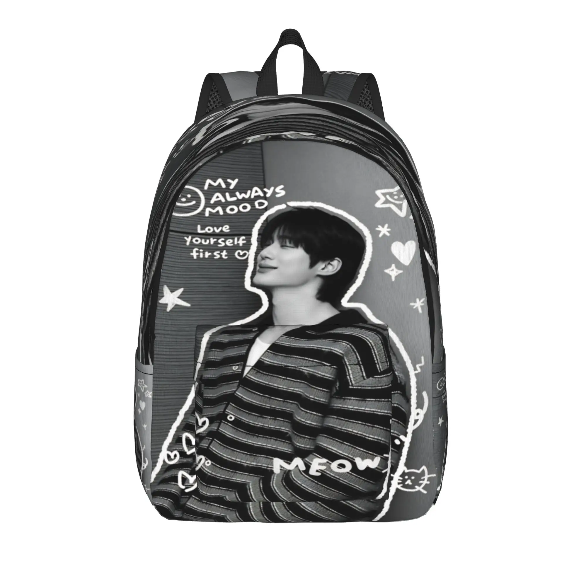 B-Byeon W-Woo-seok  Backpack  Travel Backpacks Boy Custom Lightweight School Bags Style Rucksack