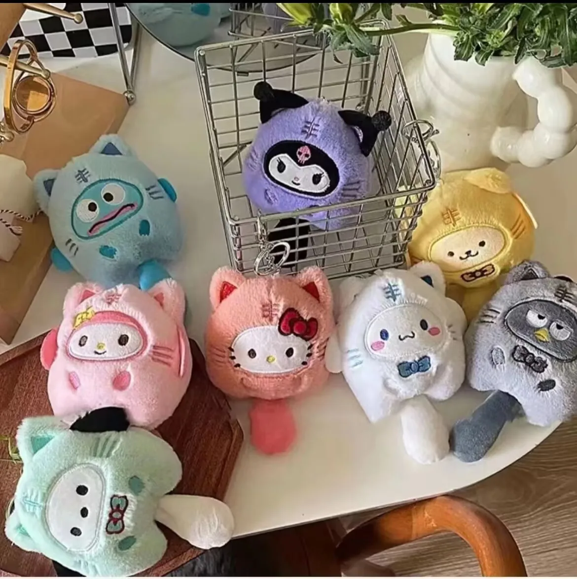 Cute Cat, Penguin & Dog Series Plush Toy Keychains Bag Charms, Small Holiday Gifts for Kids and Girls view 2