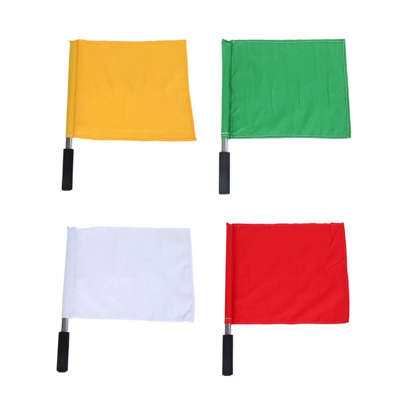 

4Pcs Signal Flags for Referees Weather Resistant Fabric Lightweight Hand Held Racing Flag with Non Bendable Steel Pole