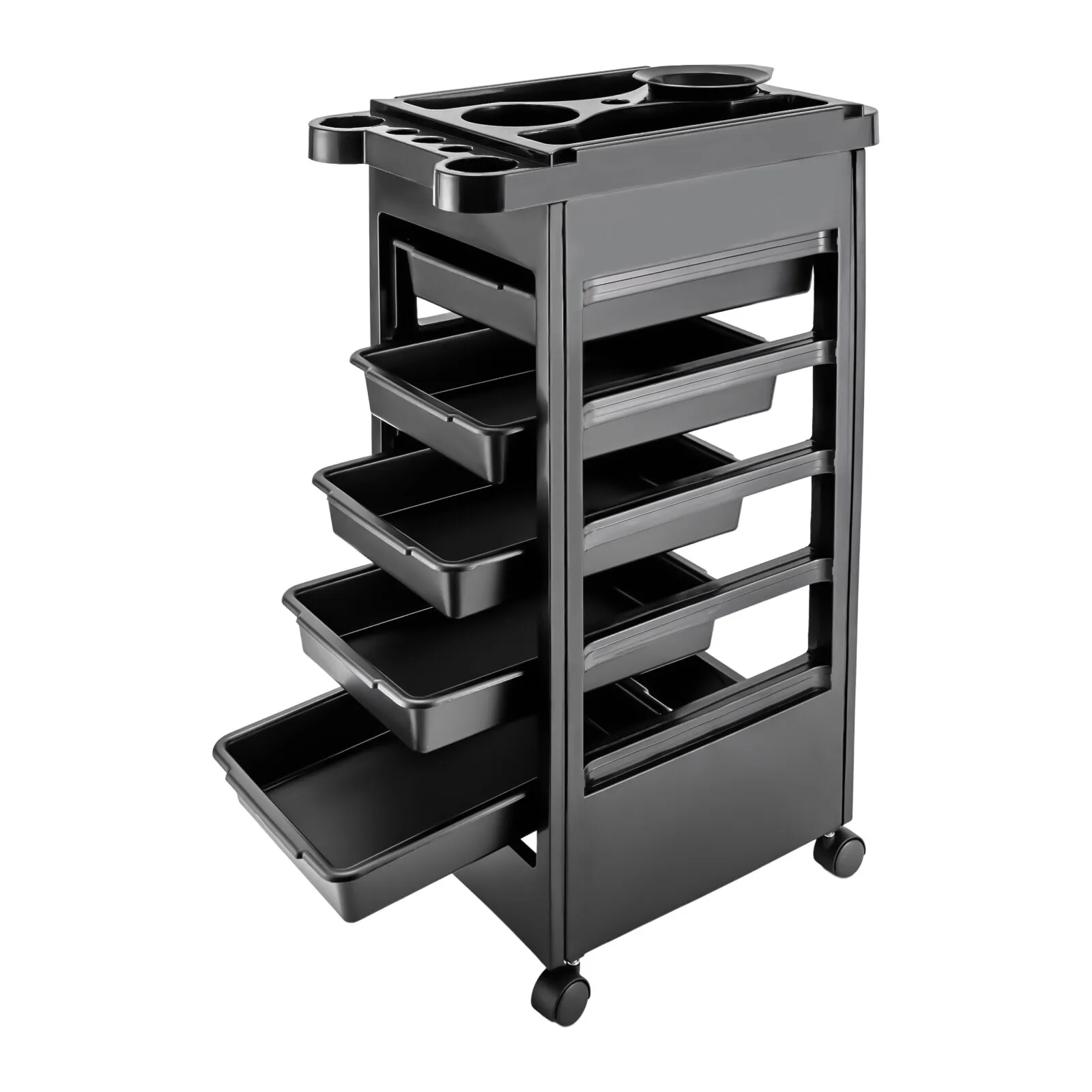 5-Tier Beauty Salon Rolling Cart - Mobile Hair Styling Station with Wheels for Makeup, Nail Salon Organizer