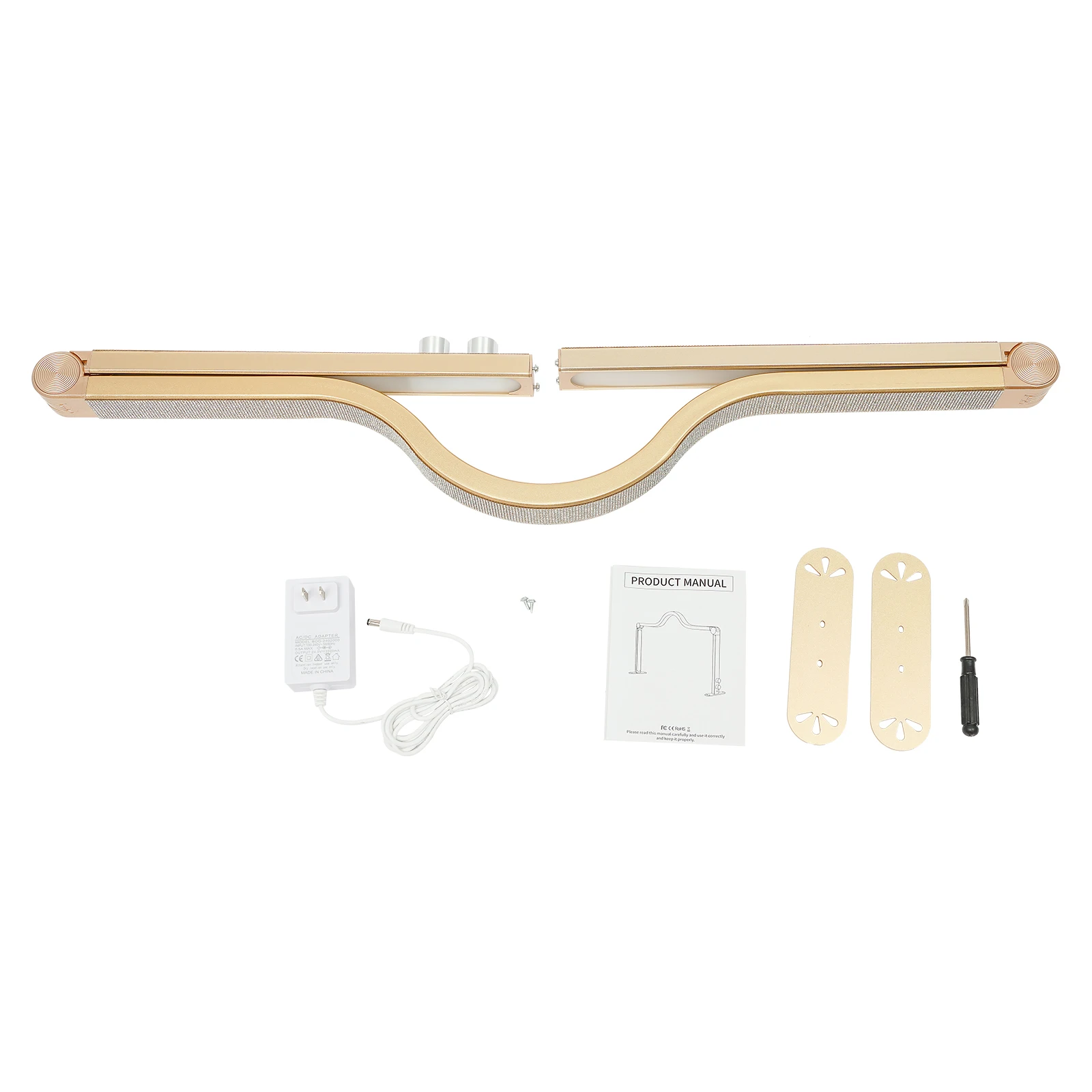 48W opvouwbare LED Nail Tech Light verstelbare helderheid en kleurtemperatuur (3000K-6000K), gouden diamant-decor tafellamp