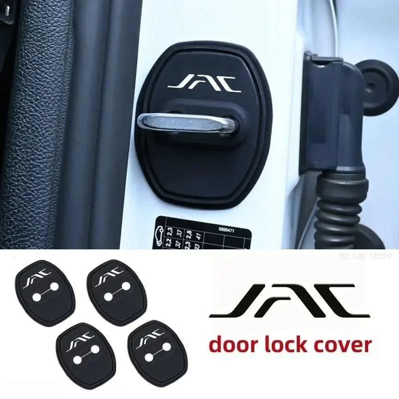 Car Door Striker Cover 4Pcs Soft Silicone Protective Caps for JAC JS2 JS3 JS7 JS8 T6 T8 Gallop X8 Vehicle Accessories