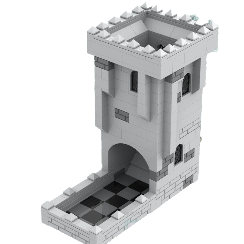 MOC 296PCS  Dice Tower Building Block Model DIY Assemble Medieval Bricks Birthday Christmas Holiday Gifts Starter Sets