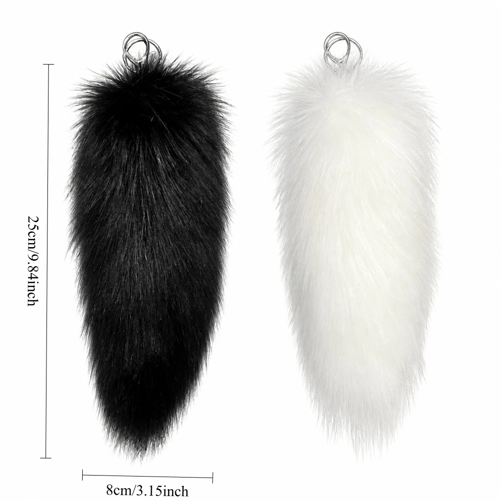 Faux Fox Fur Tail Keychain for Bags and Accessories