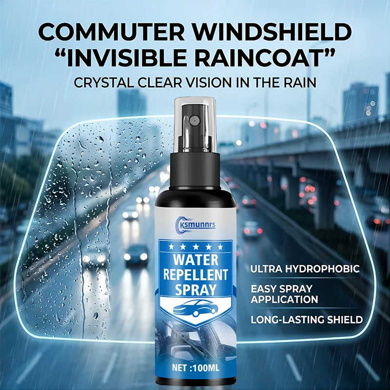 Nano Rainproof Spray, Suitable for Car windows, Helmets, and Home Glass and Bathroom Mirrors. Cleans Glass and Improves Clarity.