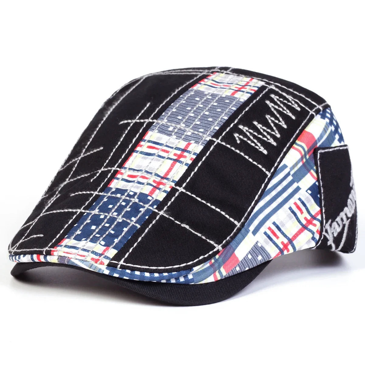 Unisex Colorful Fabric Splicing Newsboy Caps British Painters Hats Spring Autumn Octagonal Cap Hip Hop Berets Hat