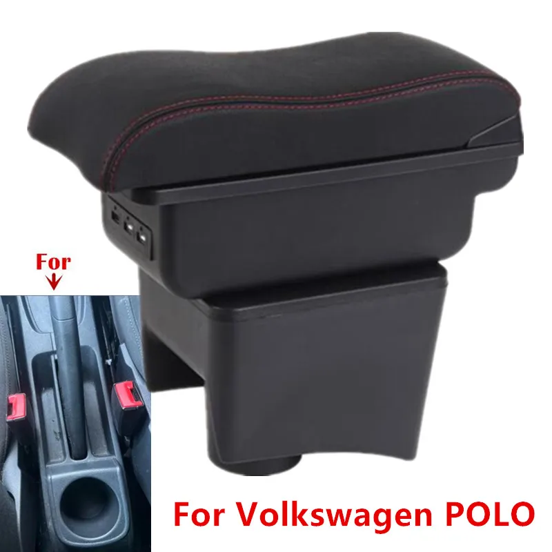 Reposabrazos para Volkswagen POLO, para VW POLO Mk5 6R Vento, caja de almacenamiento para coche, accesorios interiores, 2010-2018