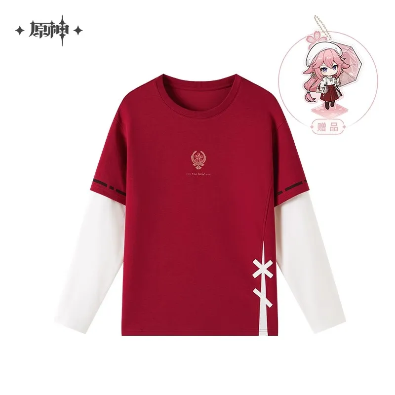 

[Genuine] Game GENSHIN IMPACT Yae Miko Theme Impressions Collection Patchwork Long Sleeve T-Shirt Anime Character Costume