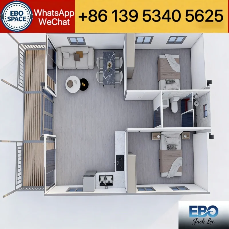 Expandable Container House High Strength Structure Durable for Different Climate Overseas Use