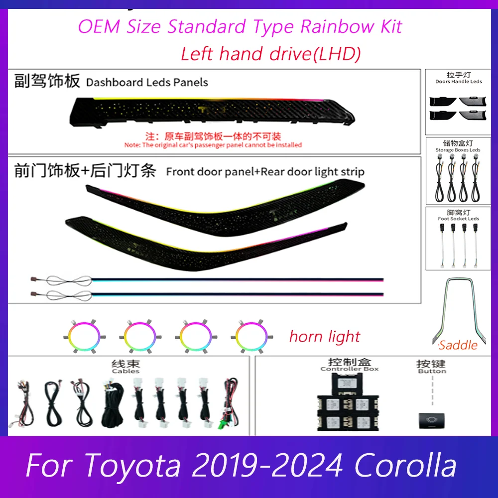 

Светодиодная подсветка салона TVYVIKJ для Toyota Corolla 2019-2024 (американская версия), динамическая иллюзия звездного неба, атмосферная лампа.