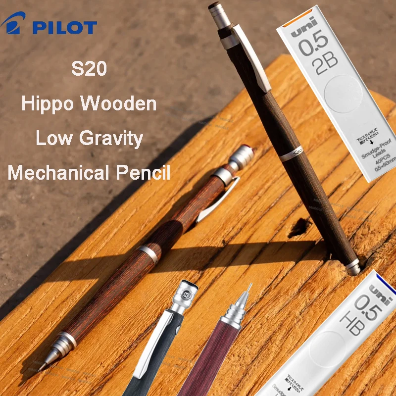 

PILOT HPS-2SK S20 Wood Shaft Automatic Pencils 0.5mm Natural Wood Grain Premium Feel Writing Mechanical Pencil Japan Import Gift