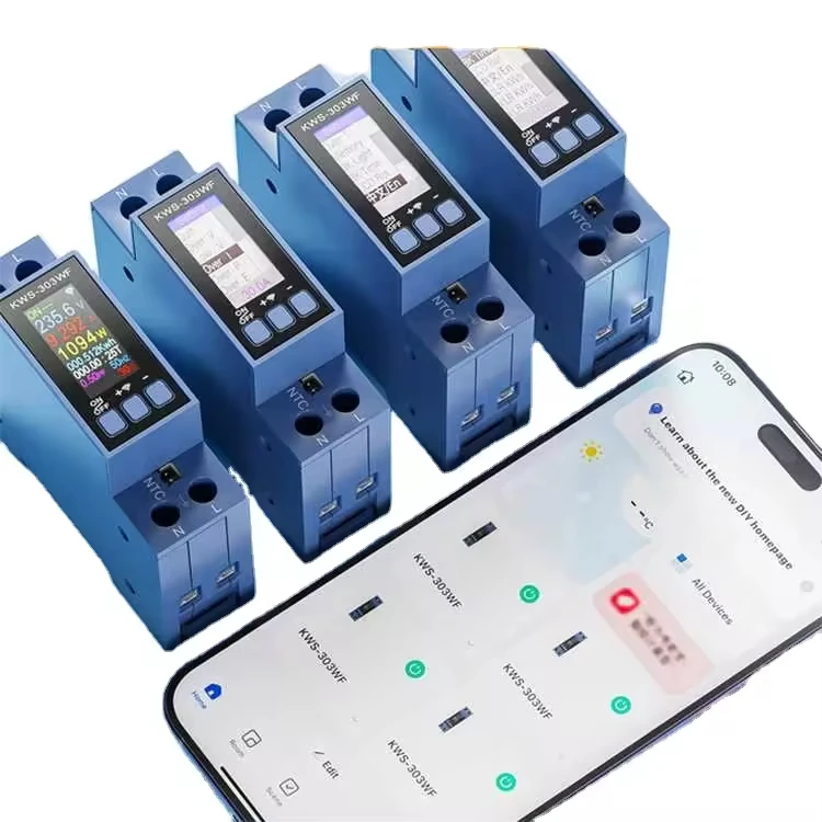 303   Wireless Connectivity Power Meter Smart Switch 8 in 1 Energy Meter 85-290V AC Timer Relay Voltage Current Electricity