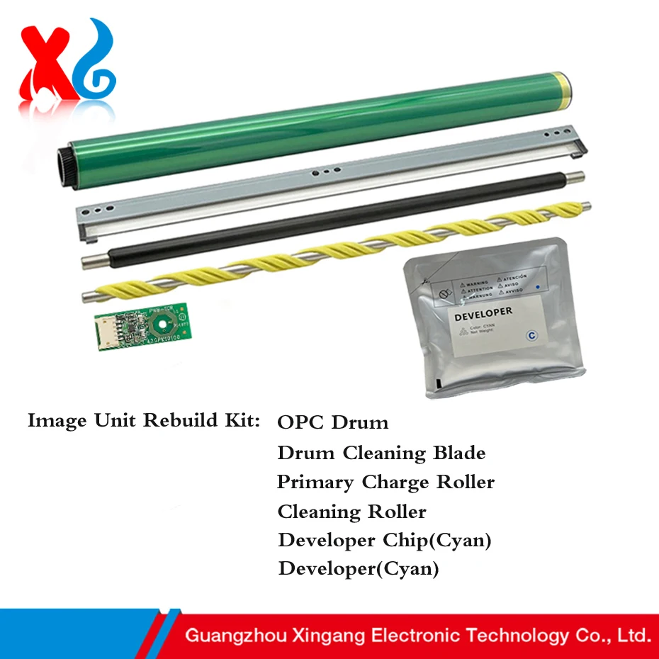 

IU-214C/M/Y Image Unit for Konica Minolta Bizhub C227 C287 OPC Drum Cleaning Blade Primary Charge Cleaning Roller Developer Chip