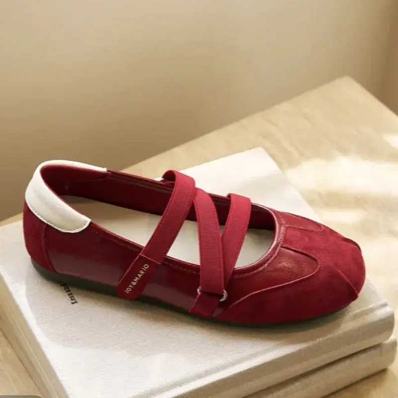 Women's Comforatble Color Blocking Vintage Anti Slip Single Shoes Spring and Autumn Women Casual Fashionable Low Top Shoes