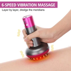 Electric Meridian Brush Body Massager Vibrate Gua Sha Microcurrent Hot Compress Scraping Lymphatic Drainage Machine Fat Burner