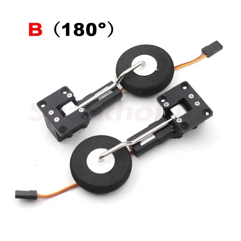 2PCS 2kg 25g Servoless Digital Metal Electronic Retractable Landing Gear With Wheel shock-absorbing JR Plug for RC Fixed-wing