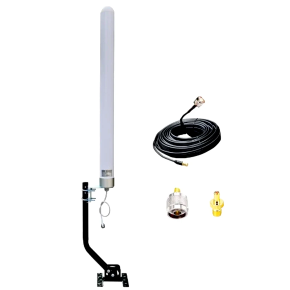 MIMO 4G LTE Outdoor Antenna,Omnidirectional,700-2700 MHz,with 10m Cable & SMA/TS-9 Adapter