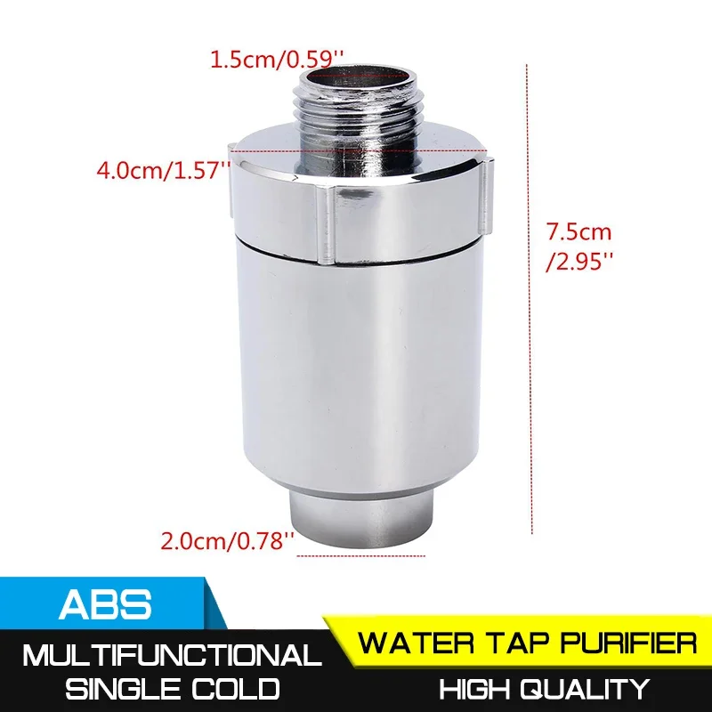 Filtro multifuncional único torneira fria, purificador de torneira de água, torneira em linha, acessórios para chuveiro, desclorinador