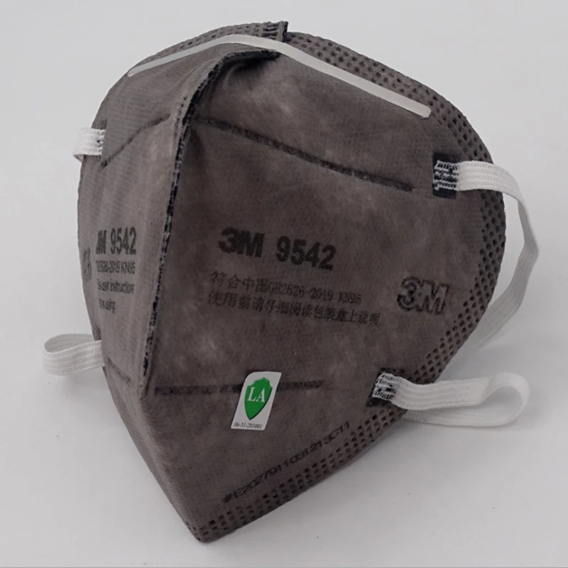 5pcs 3M9542 Activated carbon PM 2.5 Anti dust mask non woven fabric folding filter mask Dust-proof and haze Adult N95