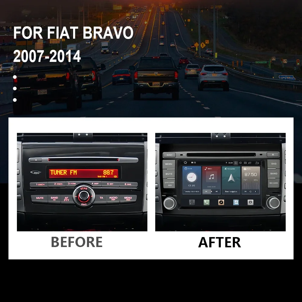 CHSTEK Car Radio Android 12 For Fiat Bravo 2007-2014 DVD Qualcomm Bluetooth CarPlay WIFI 4G GPS DSP Autoradio Multimedia Player