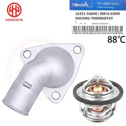 Thermostat Housing Water Outlet Pipe & Thermostat 16331-54090 90916-03099 For Toyota Hilux LN106 LN107 LN130 3.0L 2.8L 1988-97