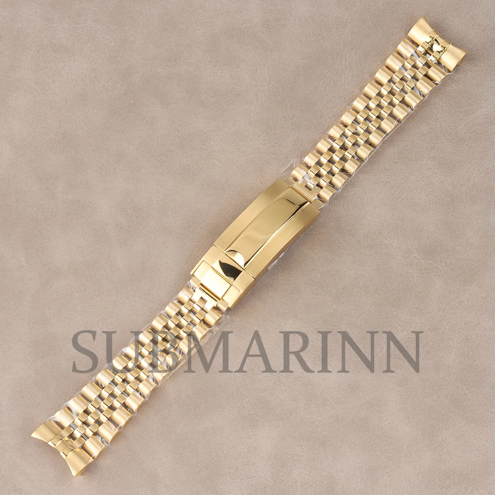 20mm Stainless Steel Jubilee Strap Silver/Gold/Black/Rose Gold for DATEJUST/Submariner/GMT Watch Case Watchband Folding Buckle