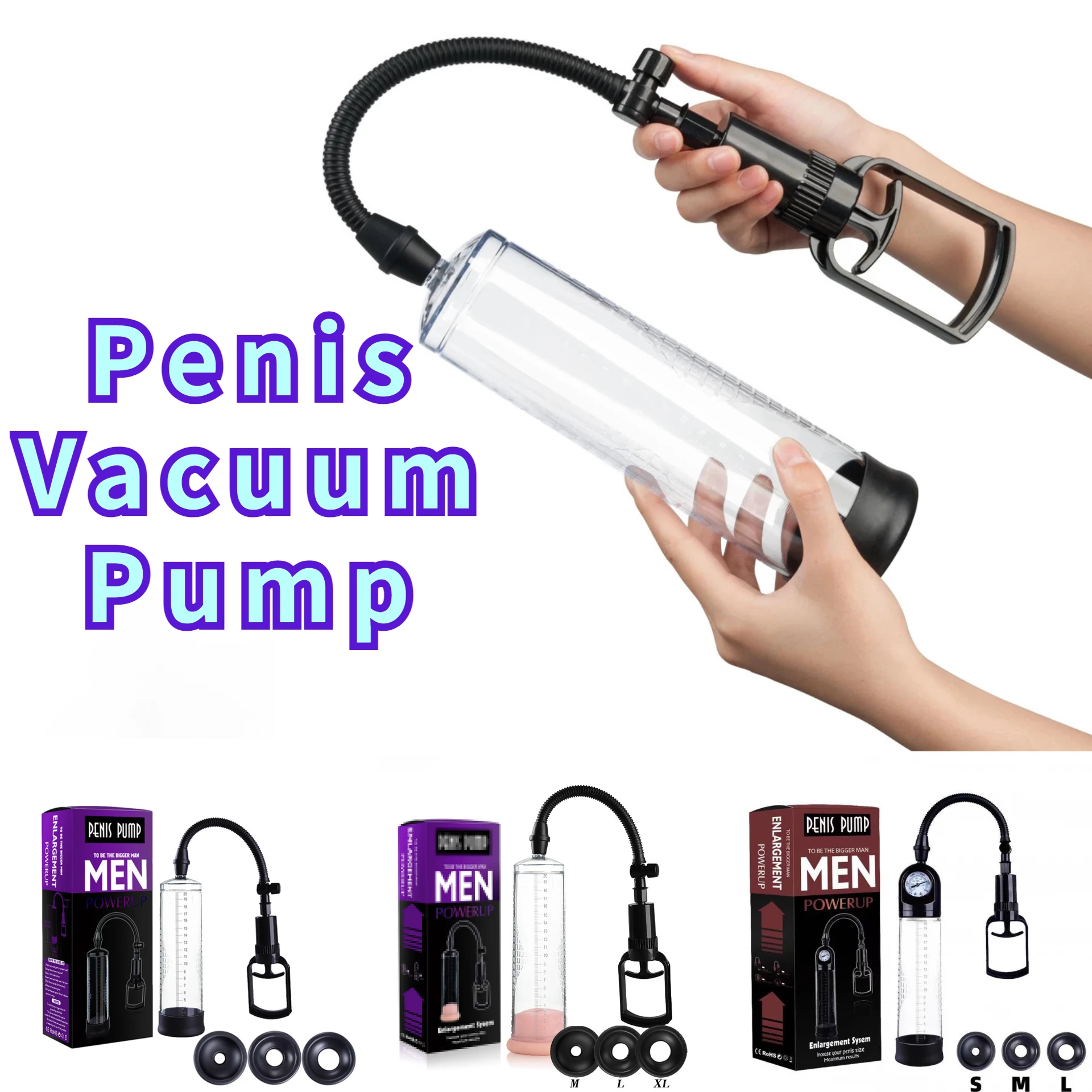 Manual Vacuum Penis Enlarger Penis Vacuum Pump Penis Erection Trainer Male Sex Toy for male Enlargement and Erection Improvement