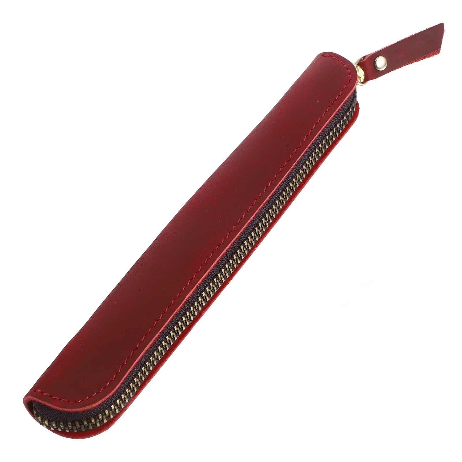 

Wine Red Pen Pouch Pencil Bag Zipper Pen Case Holder for Fountain Ballpoint Pens Retro Design
