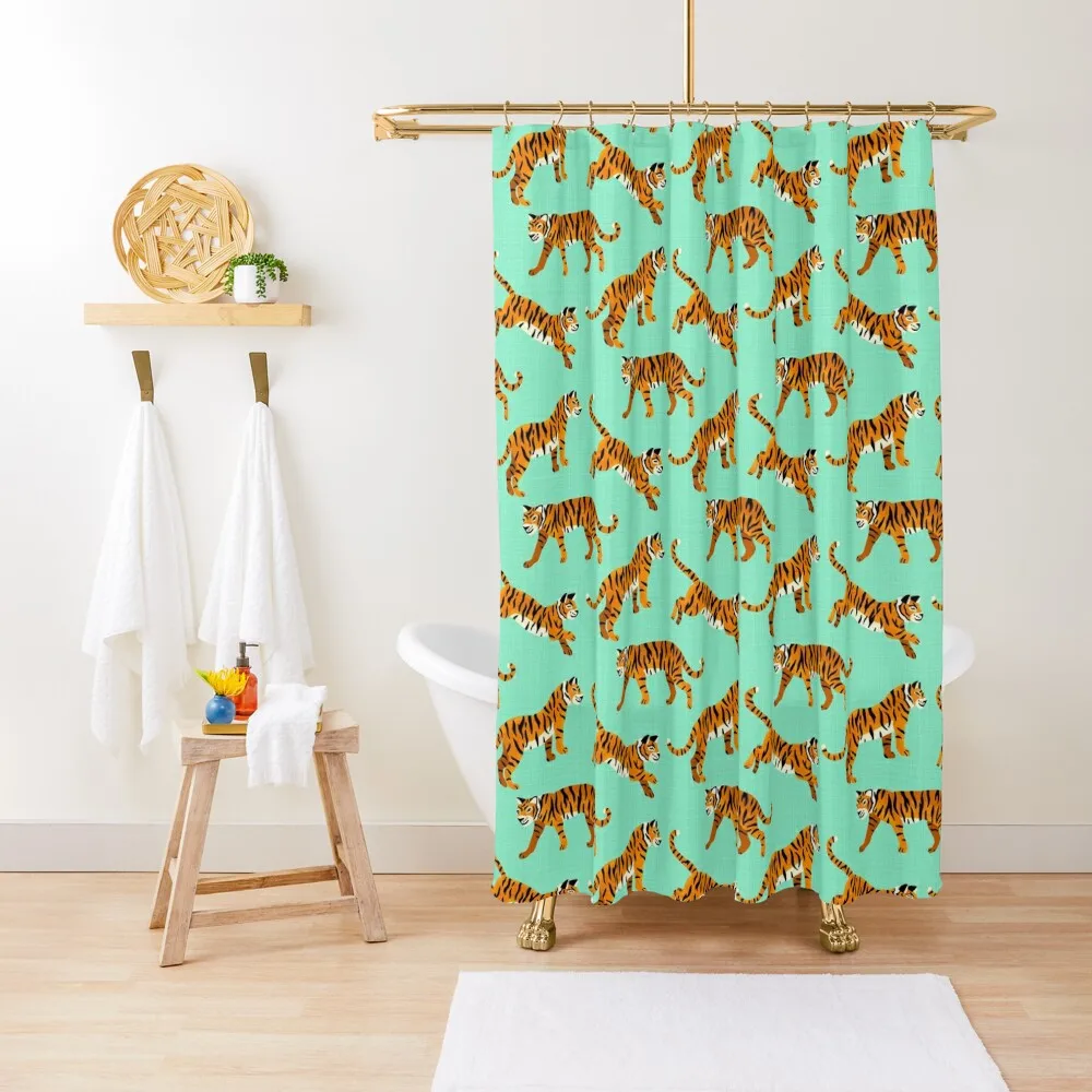 

Bengal Tigers - Mint Shower Curtain Elegant Bathroom Toilet Accessories Bathroom Bathroom Deco Shower Bath Curtain
