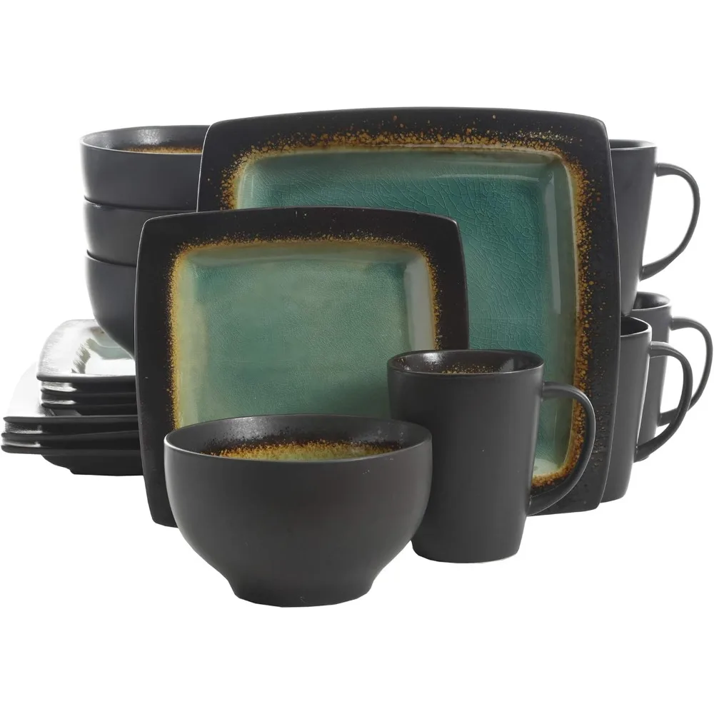 

Набор столовой посуды Gibson Elite Ocean Paradise Reactive Glaze Stoneware, 4 человека, нефрит (16 предметов)