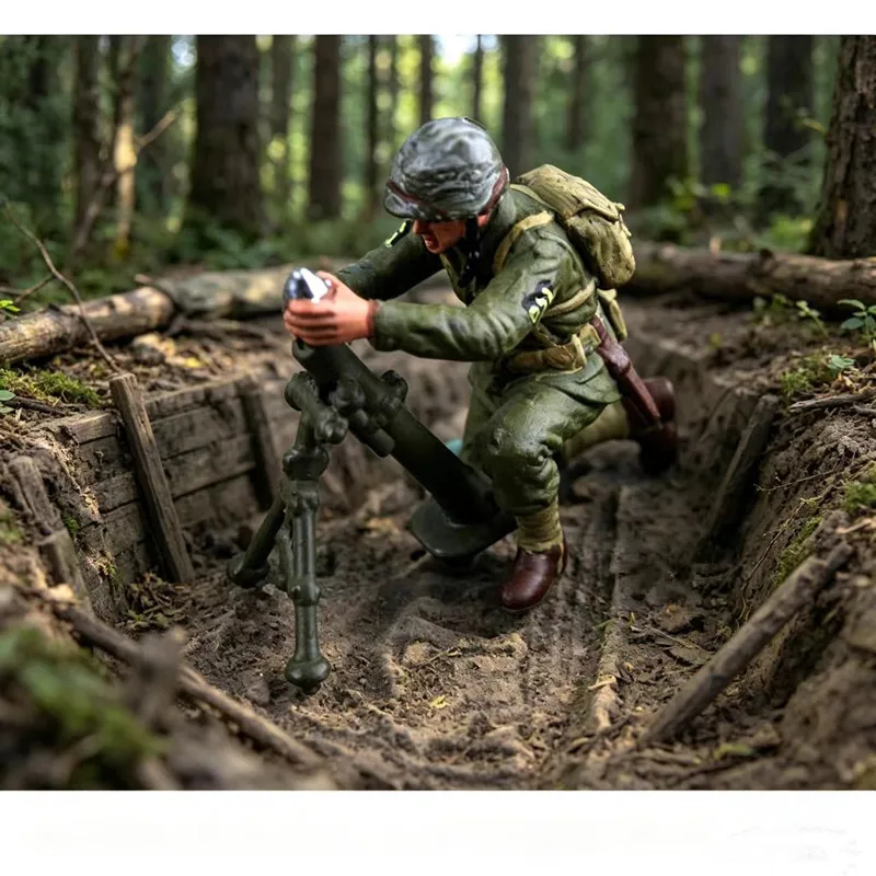 New 1/72 US Mortar Gunner 1 Soldier Miniature Resin Static Model Sand Table Scene Decoration Toy Collectibles Birthday Gift