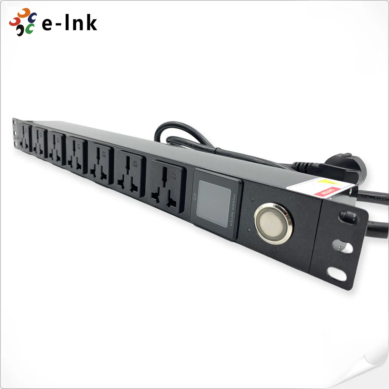 19 Inch 1U Smart Power Distribution Unit PDU with OLED Display Power Meter