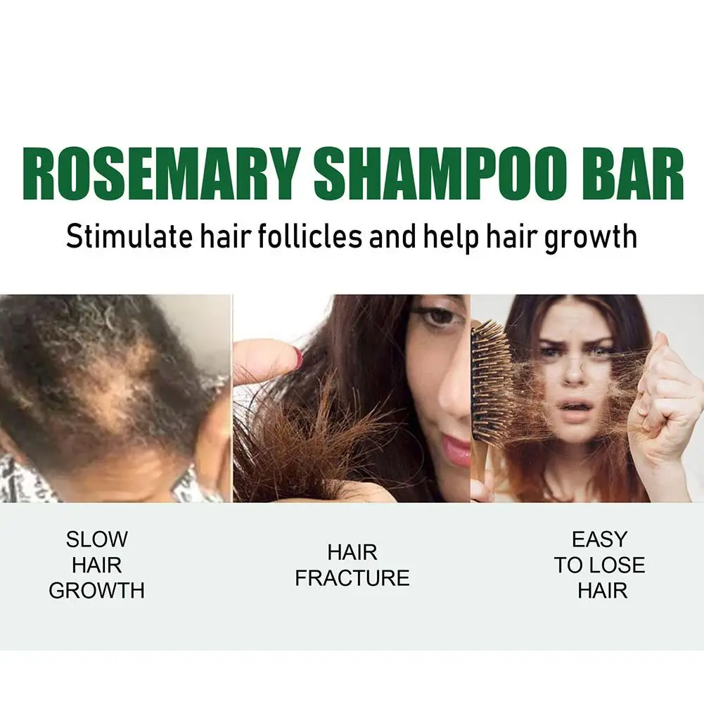 60g sampo penumbuh rambut Rosemary Bar pembersihan mendalam Rambut & kulit kepala sabun sampo Anti rambut rontok untuk perawatan rambut rusak kering Y5T9